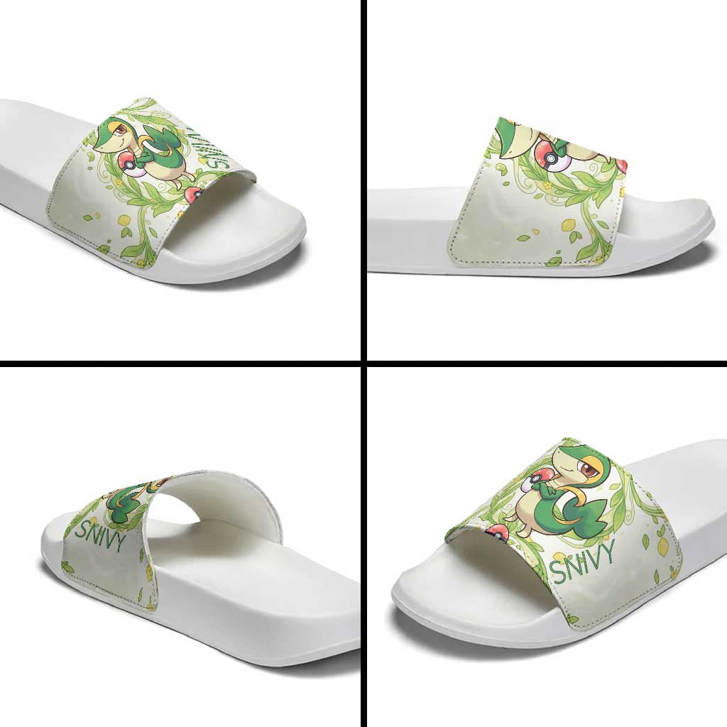Snivy Slide Sandals Elegant Botanical Art Nouveau Style