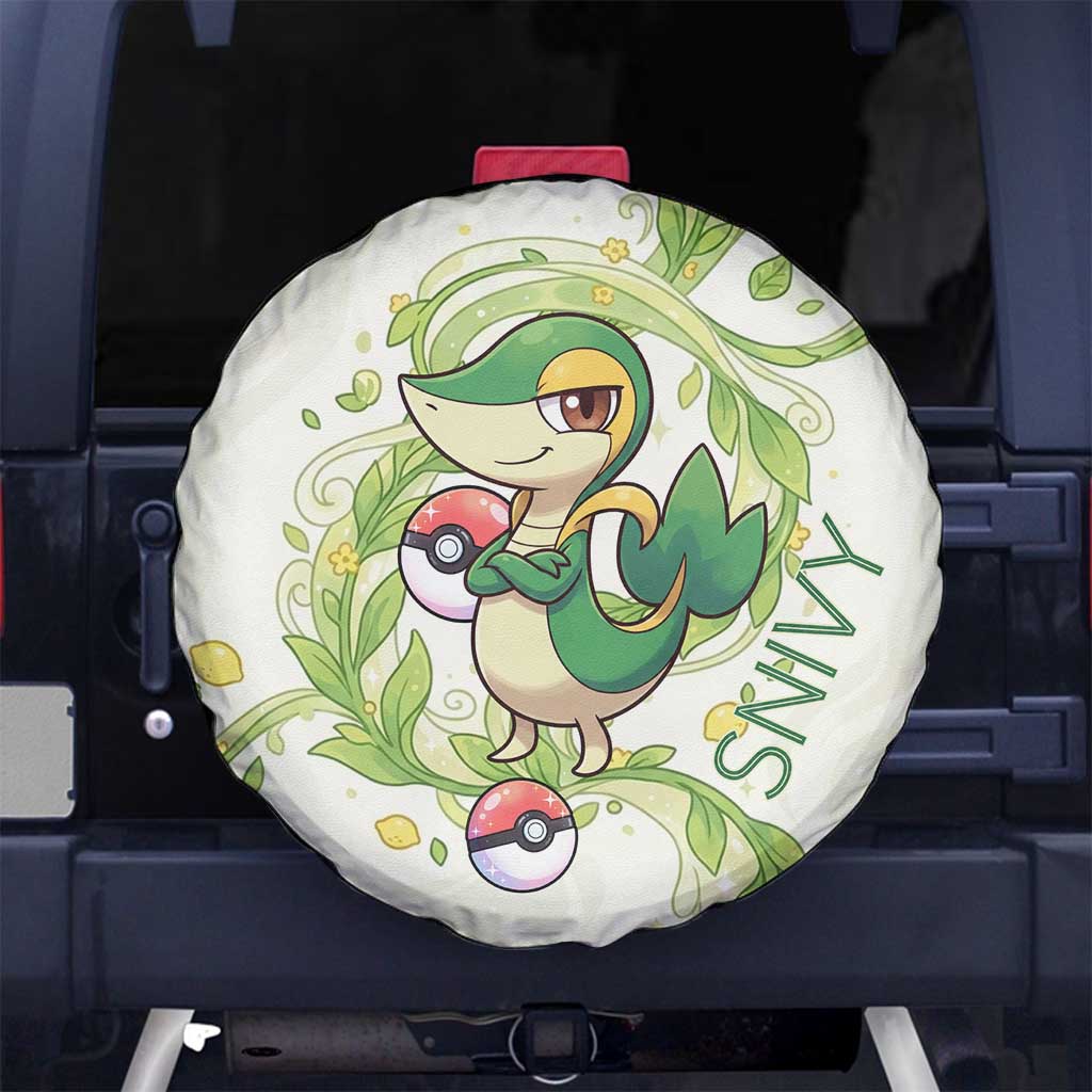 Snivy Spare Tire Cover Elegant Botanical Art Nouveau Style