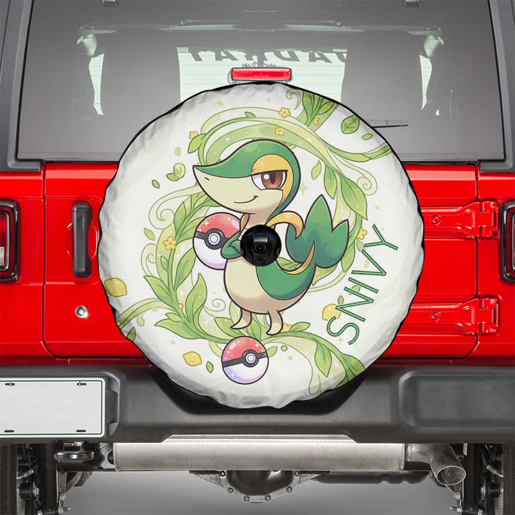 Snivy Spare Tire Cover Elegant Botanical Art Nouveau Style