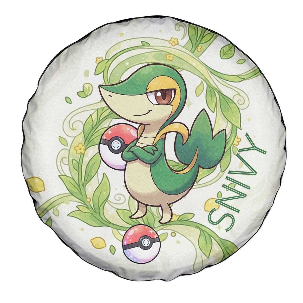 Snivy Spare Tire Cover Elegant Botanical Art Nouveau Style