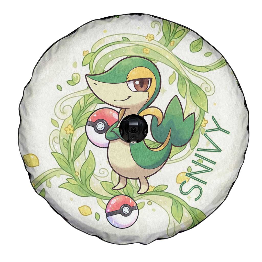 Snivy Spare Tire Cover Elegant Botanical Art Nouveau Style