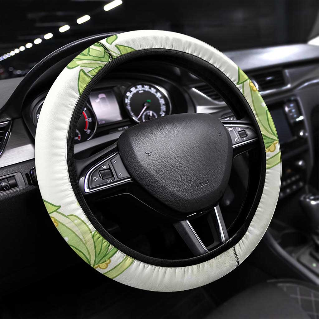 Snivy Steering Wheel Cover Elegant Botanical Art Nouveau Style