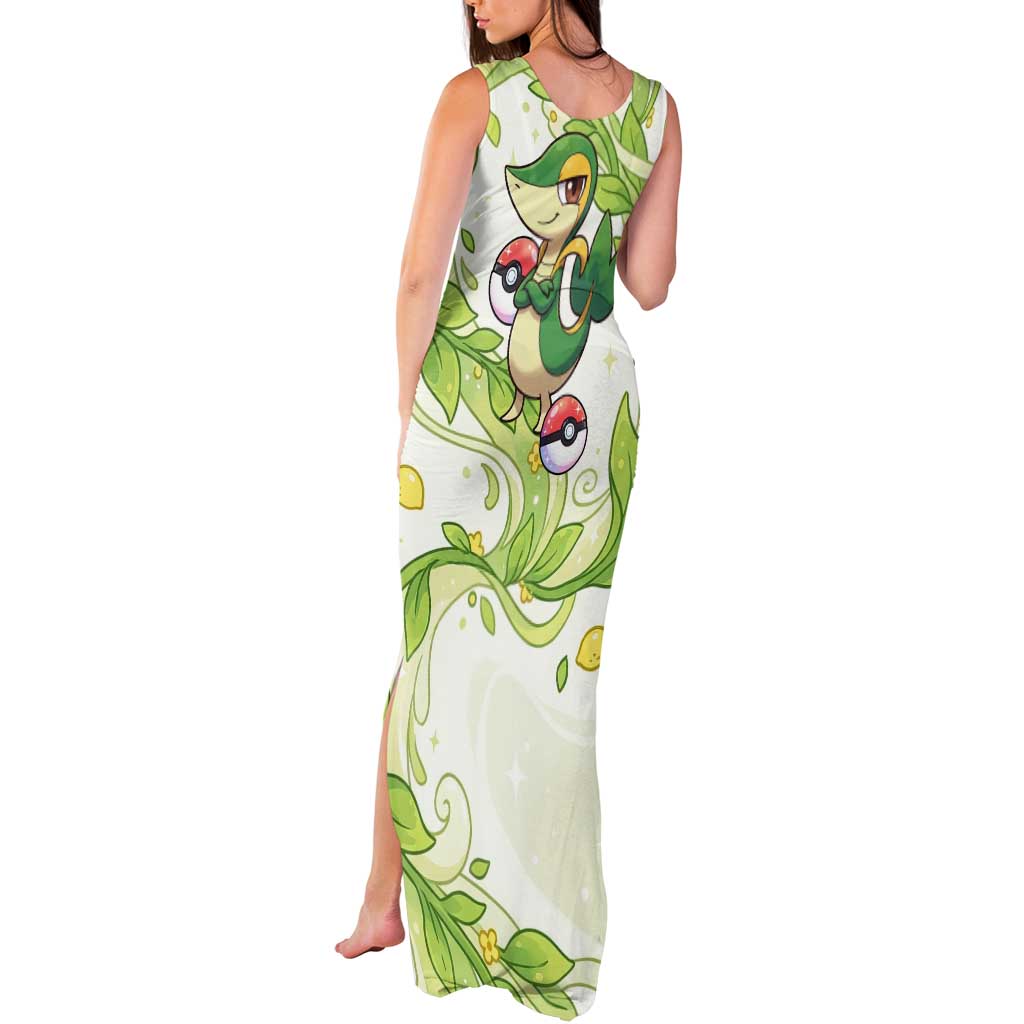 Snivy Tank Maxi Dress Elegant Botanical Art Nouveau Style