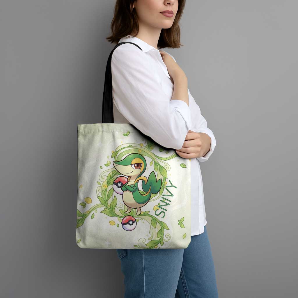 Snivy Tote Bag Elegant Botanical Art Nouveau Style