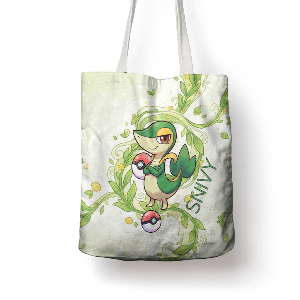 Snivy Tote Bag Elegant Botanical Art Nouveau Style
