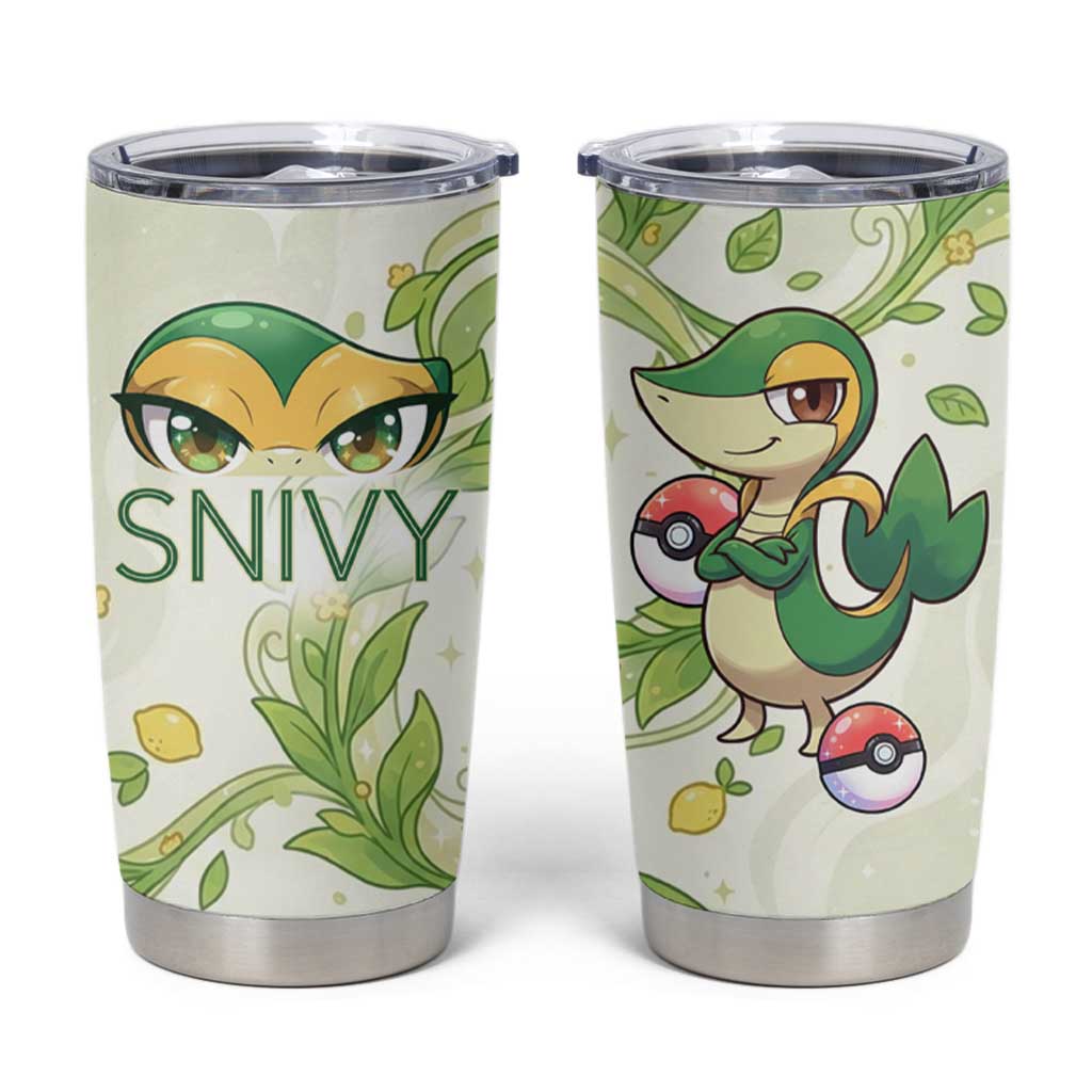 Snivy Tumbler Cup Elegant Botanical Art Nouveau Style