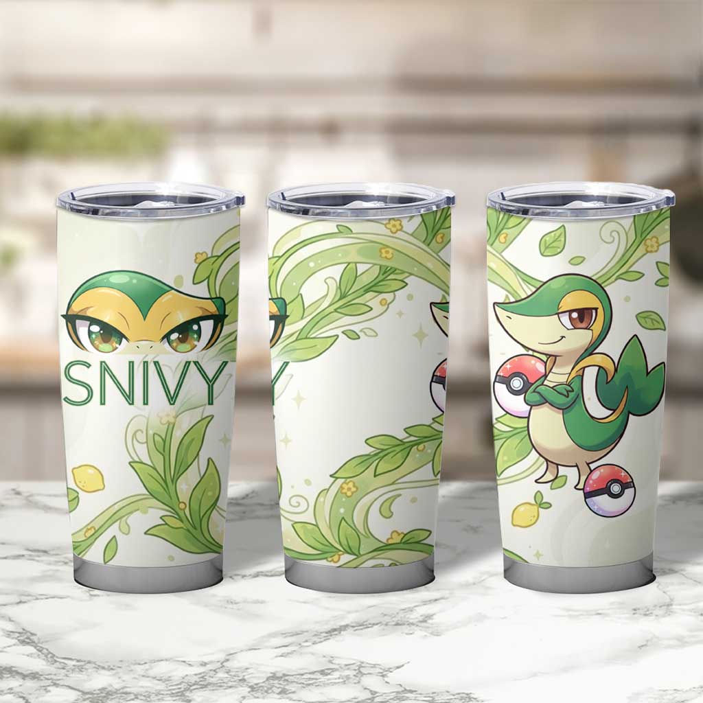 Snivy Tumbler Cup Elegant Botanical Art Nouveau Style