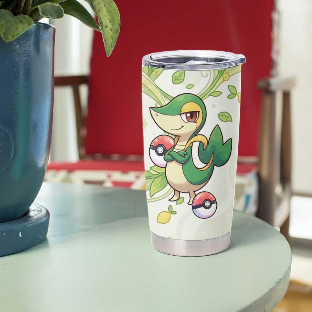 Snivy Tumbler Cup Elegant Botanical Art Nouveau Style