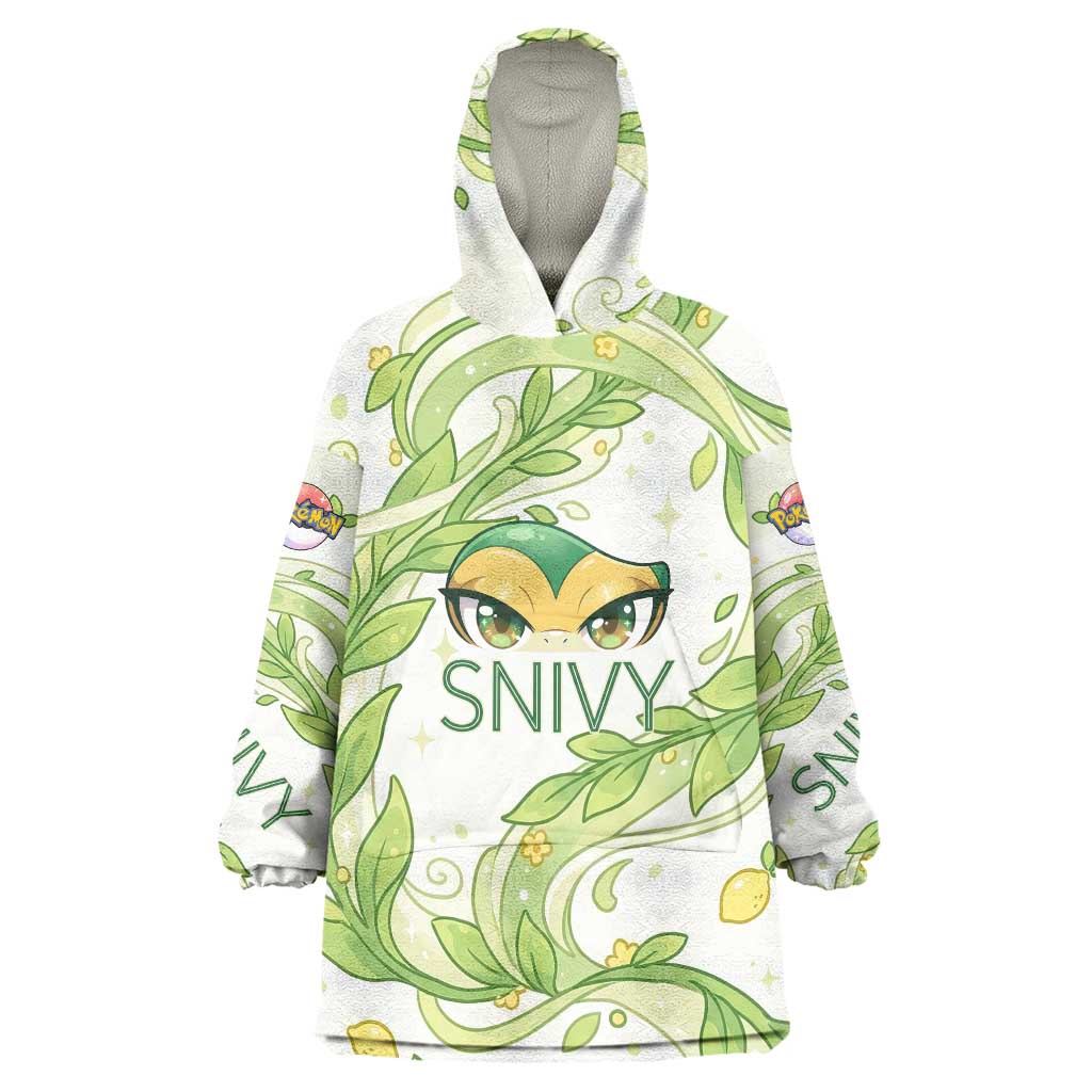 Snivy Wearable Blanket Hoodie Elegant Botanical Art Nouveau Style