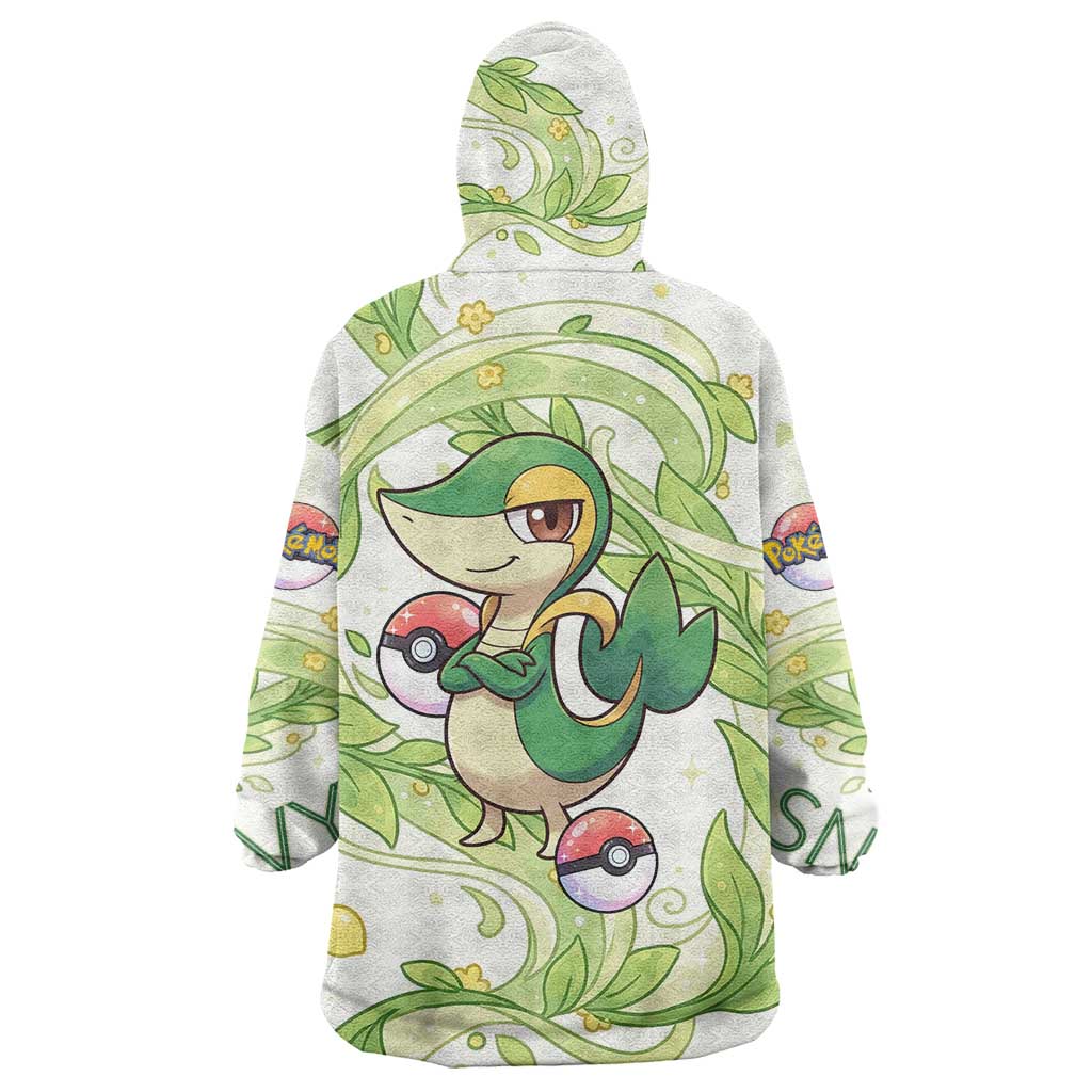 Snivy Wearable Blanket Hoodie Elegant Botanical Art Nouveau Style