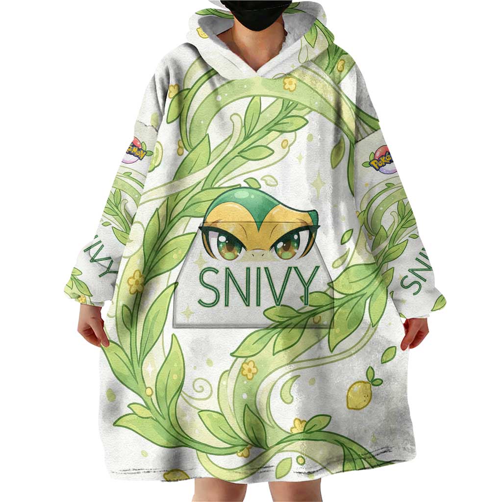 Snivy Wearable Blanket Hoodie Elegant Botanical Art Nouveau Style