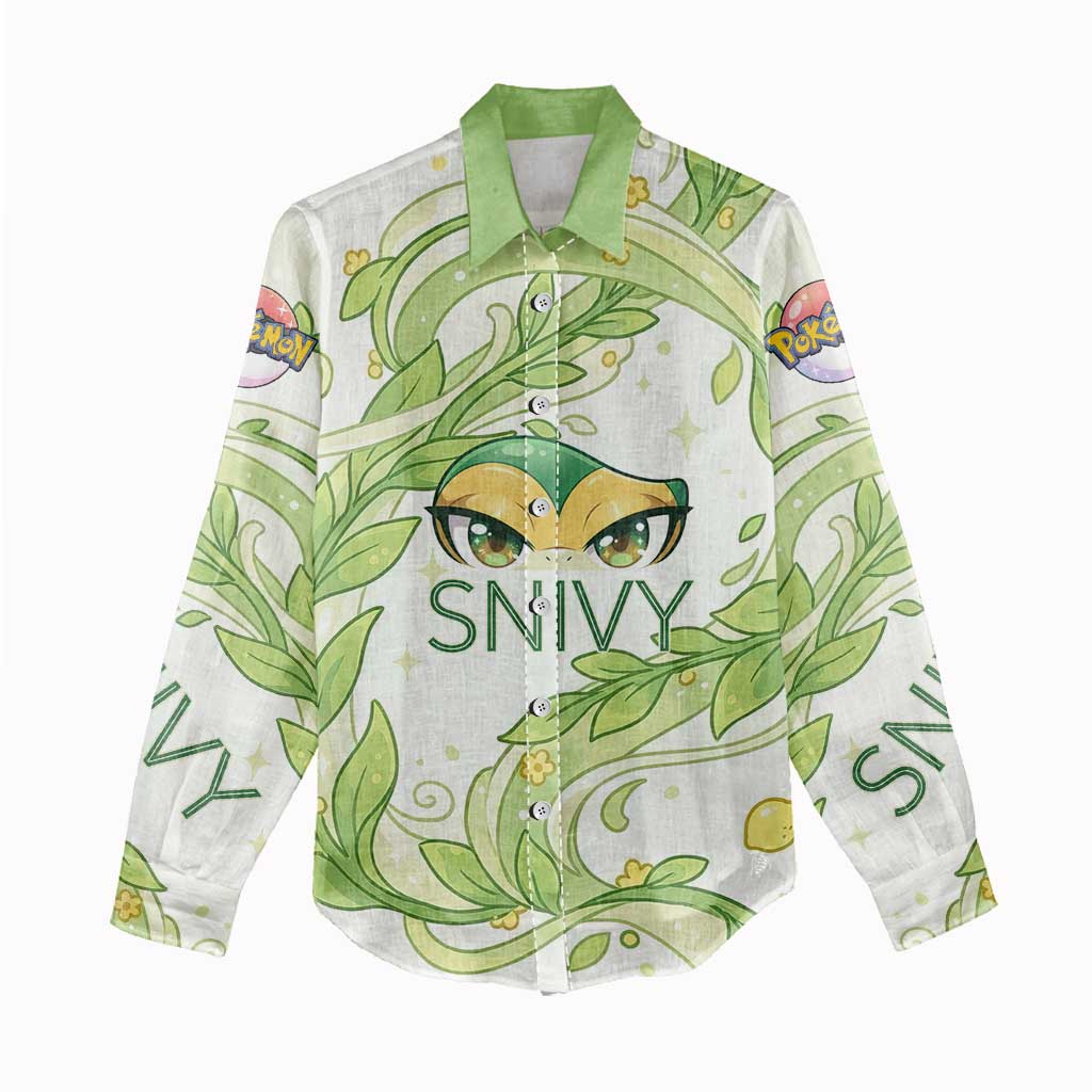 Snivy Women Casual Shirt Elegant Botanical Art Nouveau Style