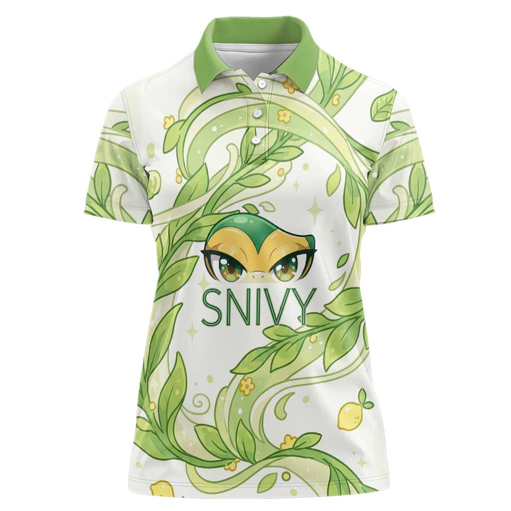 Snivy Women Polo Shirt Elegant Botanical Art Nouveau Style