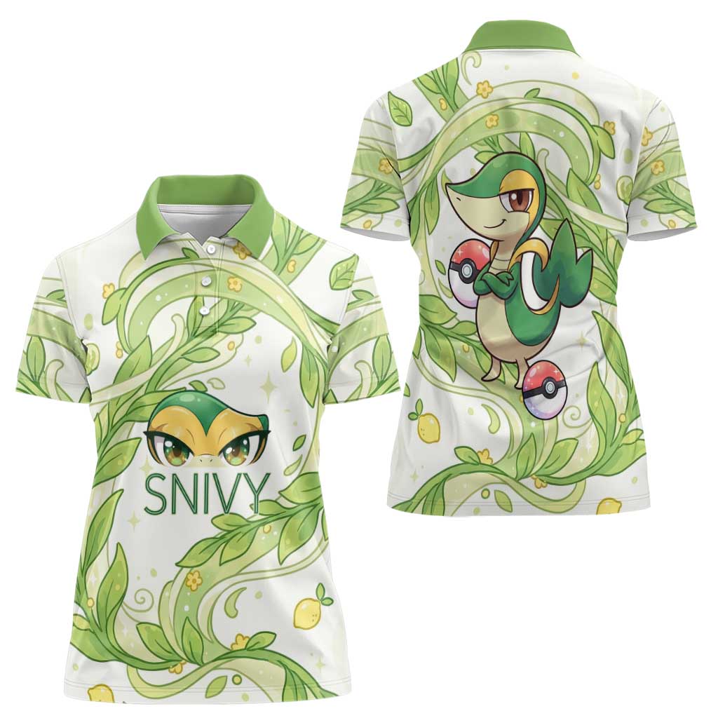 Snivy Women Polo Shirt Elegant Botanical Art Nouveau Style