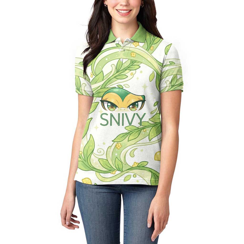 Snivy Women Polo Shirt Elegant Botanical Art Nouveau Style