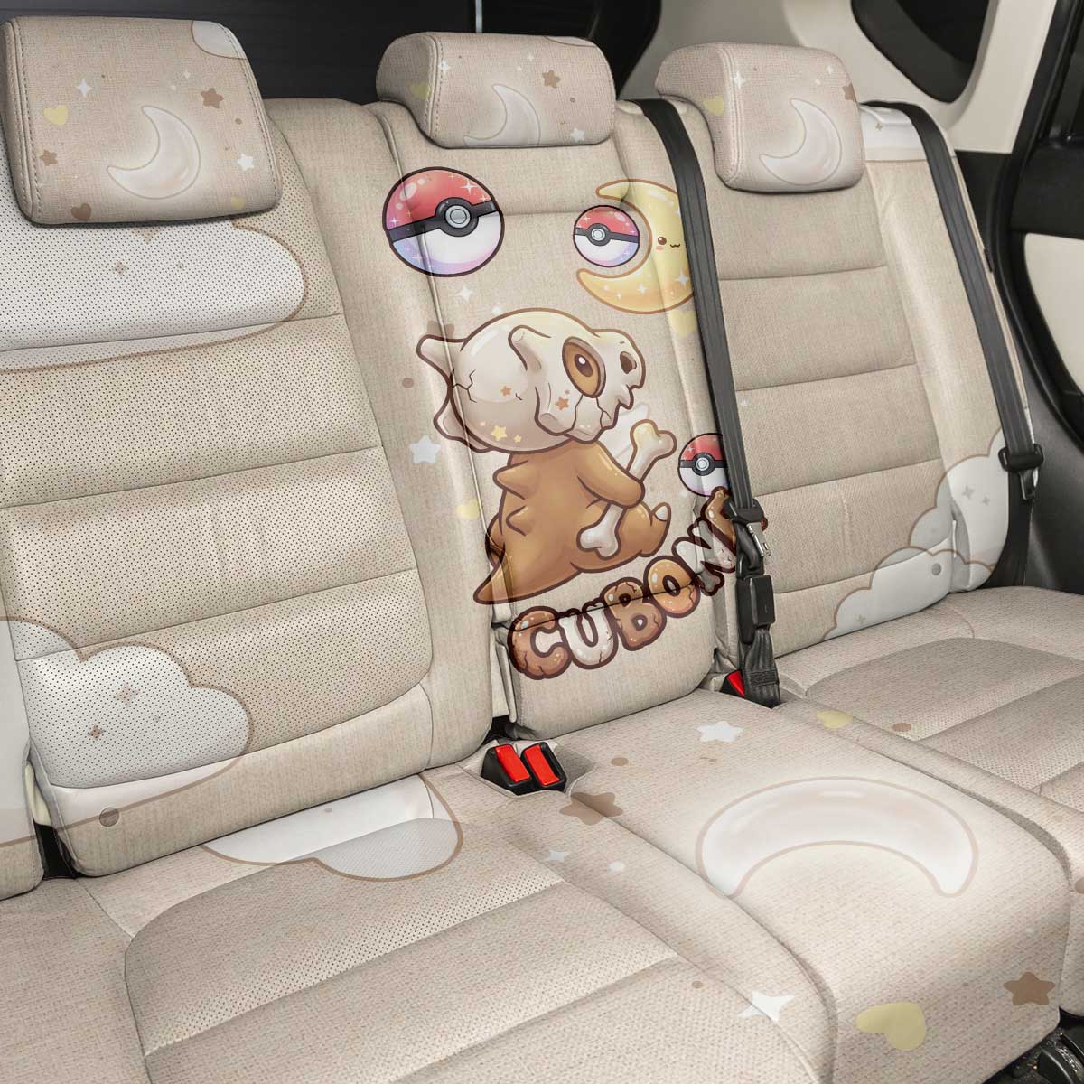 Cubone Back Car Seat Cover Soft Pastel Dreamcore Aesthetic