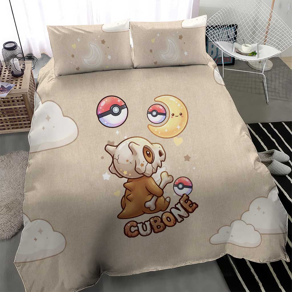 Cubone Bedding Set Soft Pastel Dreamcore Aesthetic