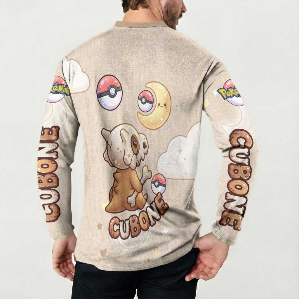 Cubone Button Sweatshirt Soft Pastel Dreamcore Aesthetic