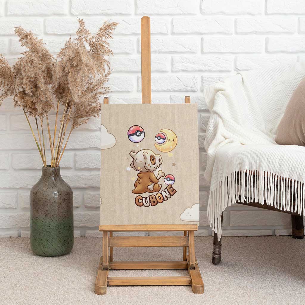 Cubone Canvas Wall Art Soft Pastel Dreamcore Aesthetic