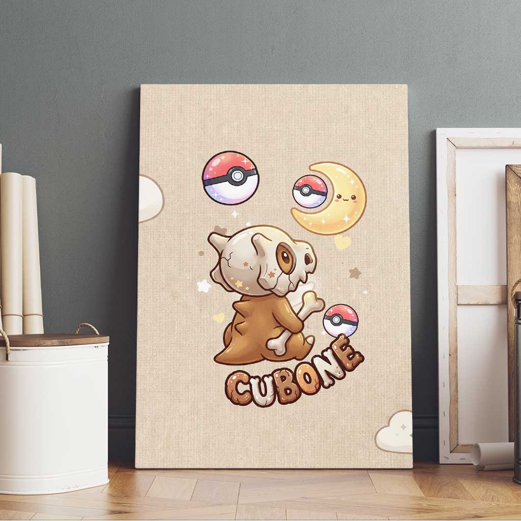 Cubone Canvas Wall Art Soft Pastel Dreamcore Aesthetic