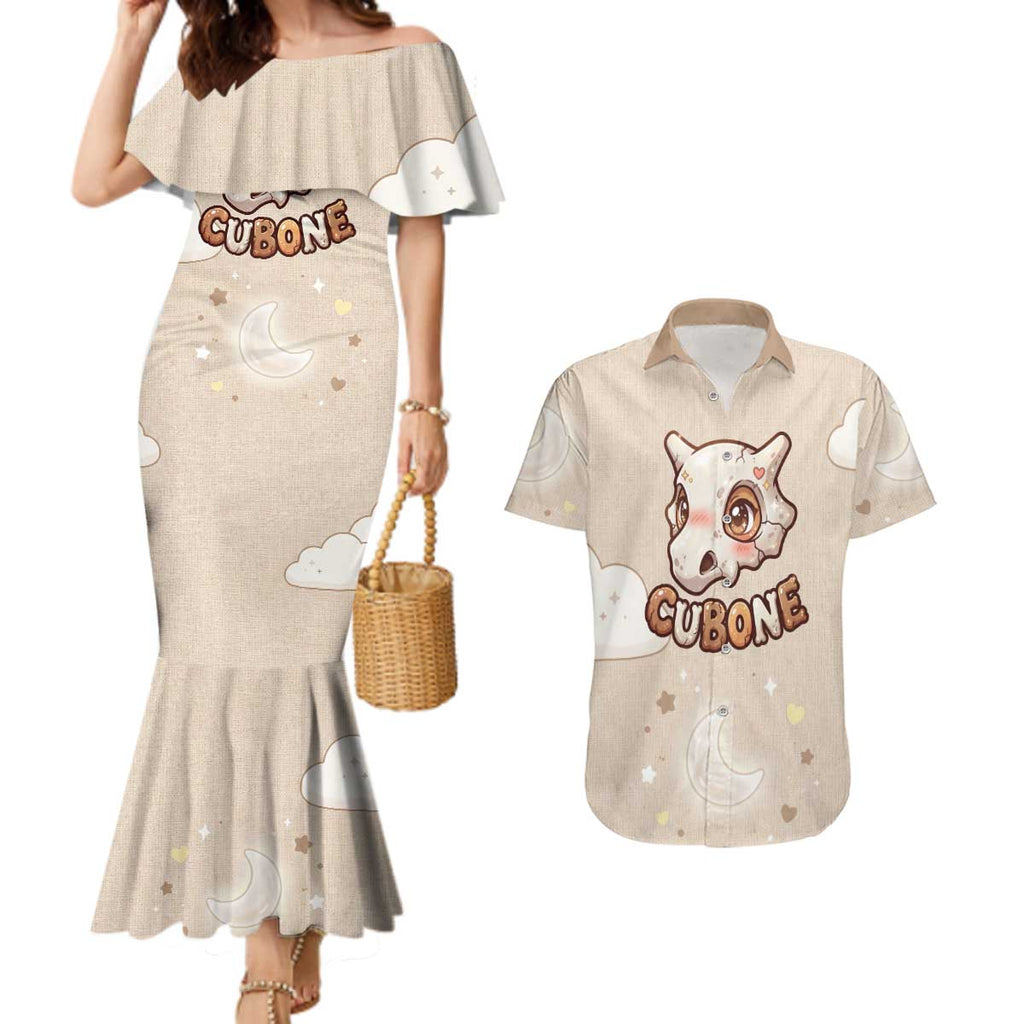 Cubone Couples Matching Mermaid Dress and Hawaiian Shirt Soft Pastel Dreamcore Aesthetic