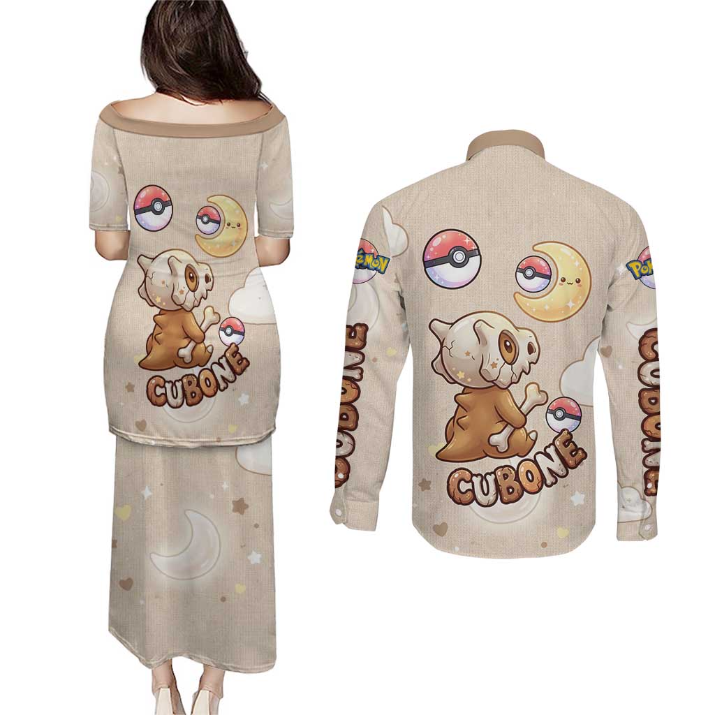 Cubone Couples Matching Puletasi and Long Sleeve Button Shirt Soft Pastel Dreamcore Aesthetic