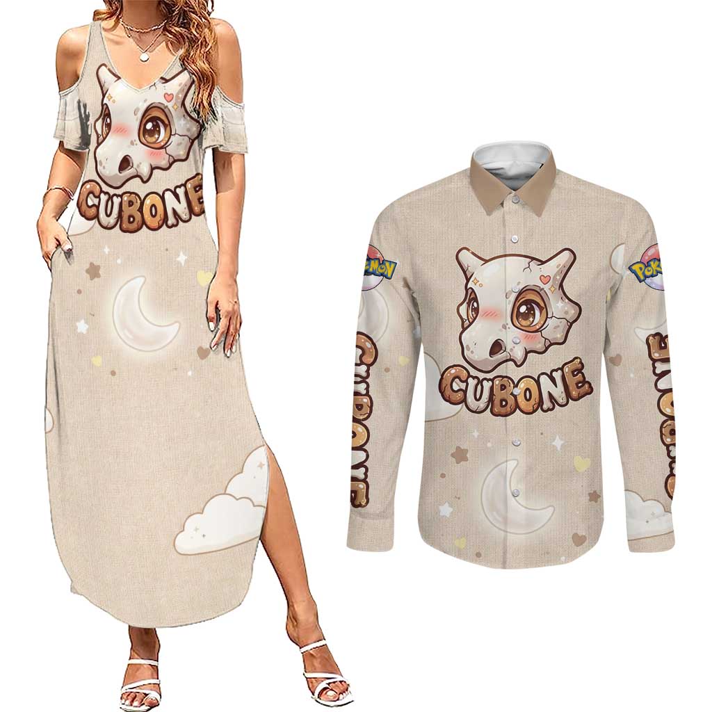 Cubone Couples Matching Summer Maxi Dress and Long Sleeve Button Shirt Soft Pastel Dreamcore Aesthetic