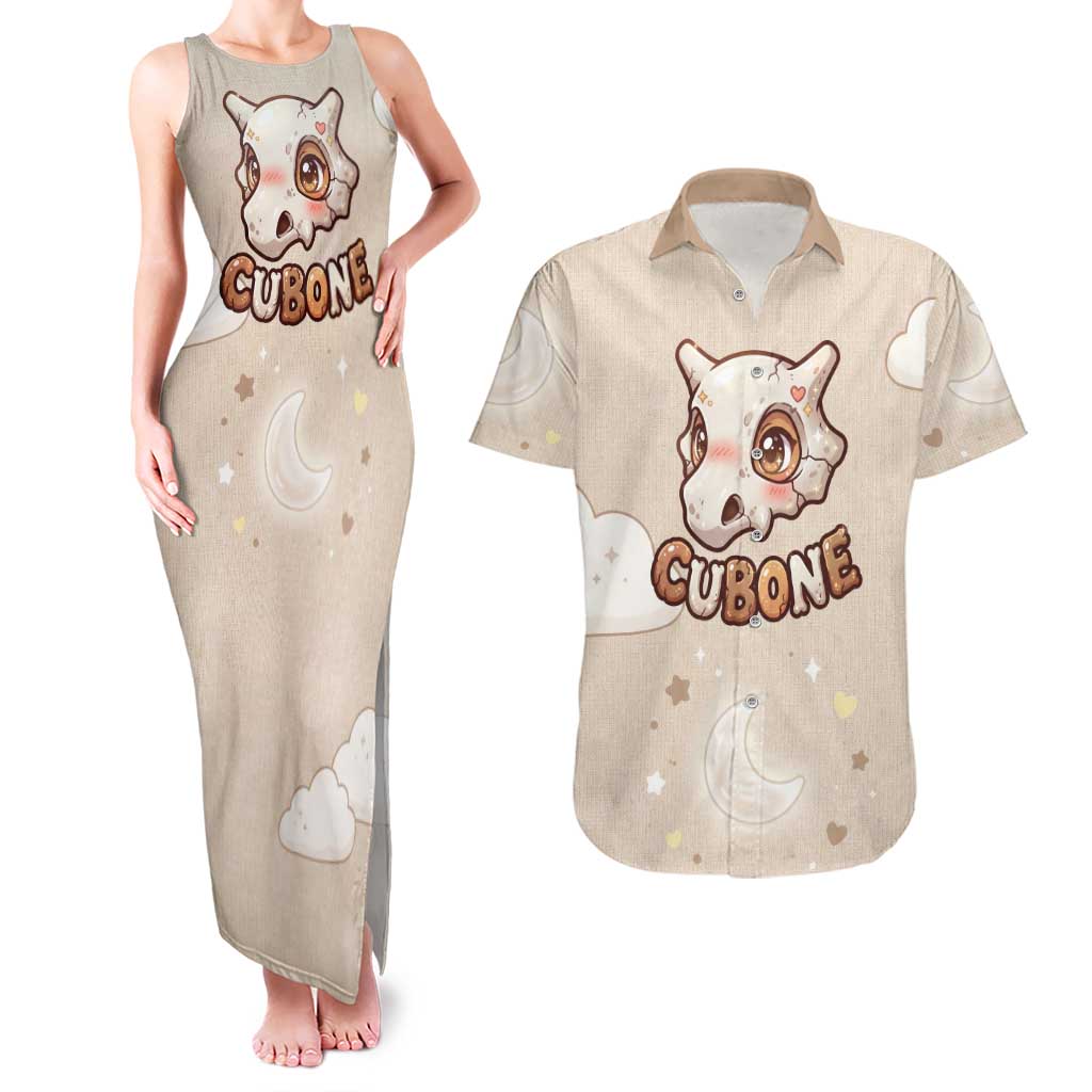 Cubone Couples Matching Tank Maxi Dress and Hawaiian Shirt Soft Pastel Dreamcore Aesthetic