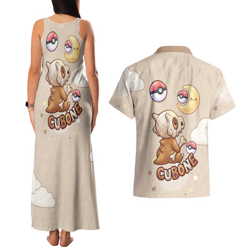 Cubone Couples Matching Tank Maxi Dress and Hawaiian Shirt Soft Pastel Dreamcore Aesthetic