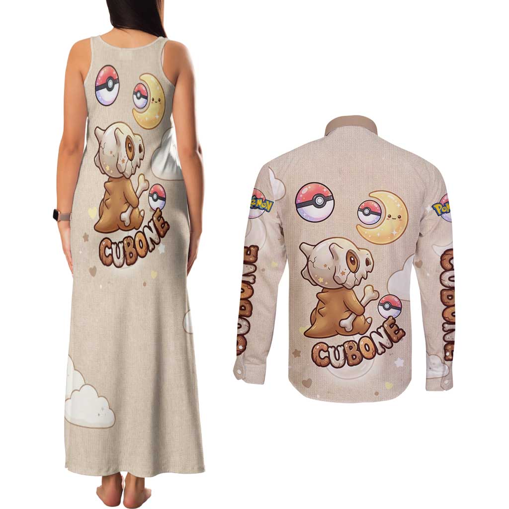 Cubone Couples Matching Tank Maxi Dress and Long Sleeve Button Shirt Soft Pastel Dreamcore Aesthetic