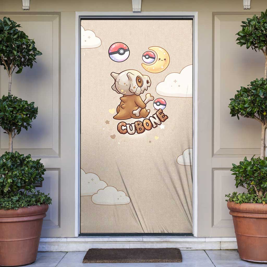 Cubone Door Cover Soft Pastel Dreamcore Aesthetic