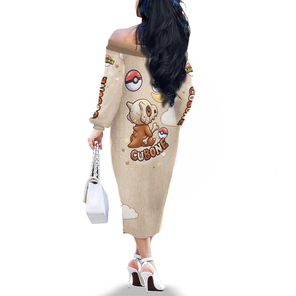 Cubone Family Matching Off The Shoulder Long Sleeve Dress and Hawaiian Shirt Soft Pastel Dreamcore Aesthetic