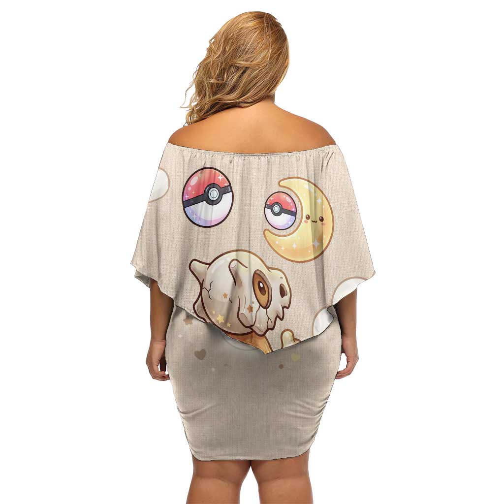 Cubone Family Matching Off Shoulder Short Dress and Hawaiian Shirt Soft Pastel Dreamcore Aesthetic