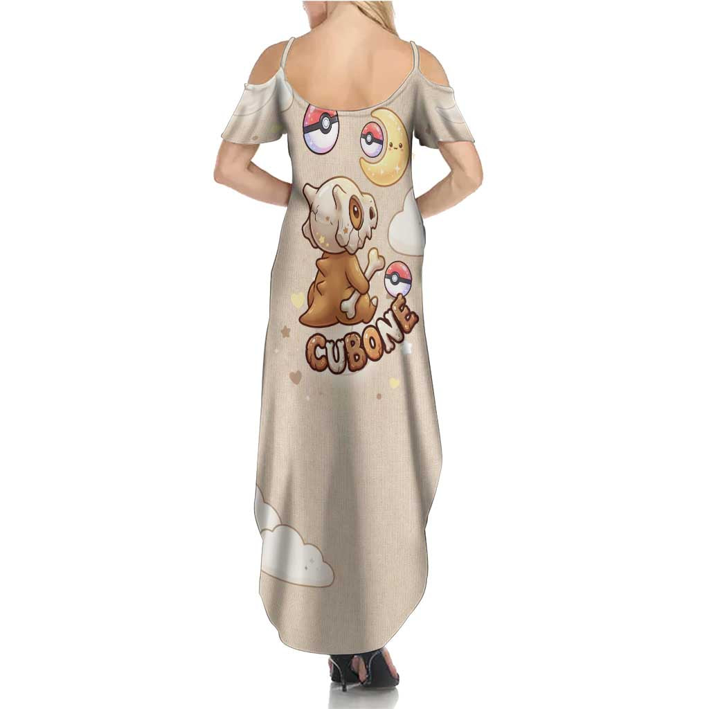Cubone Family Matching Summer Maxi Dress and Hawaiian Shirt Soft Pastel Dreamcore Aesthetic