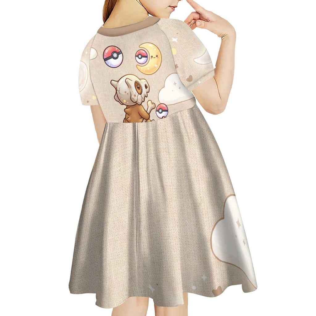 Cubone Kid Short Sleeve Dress Soft Pastel Dreamcore Aesthetic
