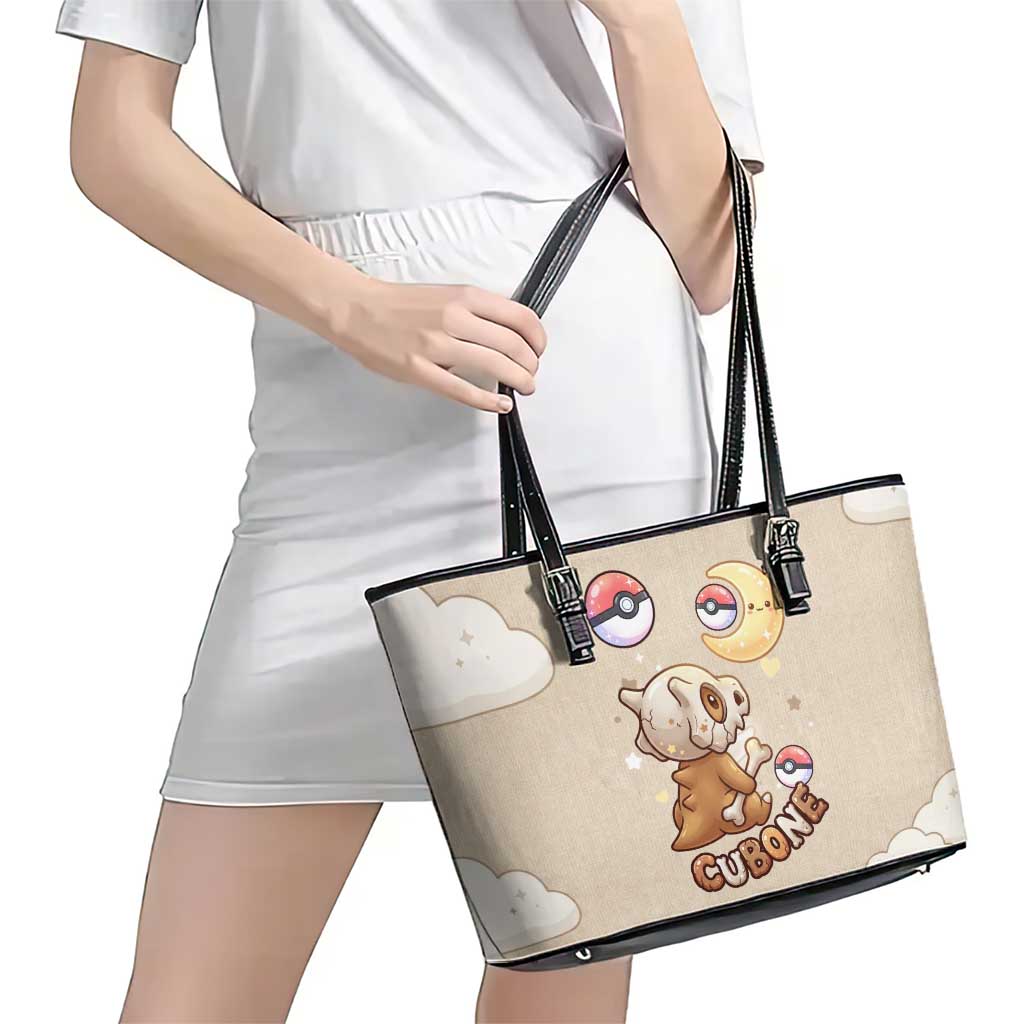 Cubone Leather Tote Bag Soft Pastel Dreamcore Aesthetic