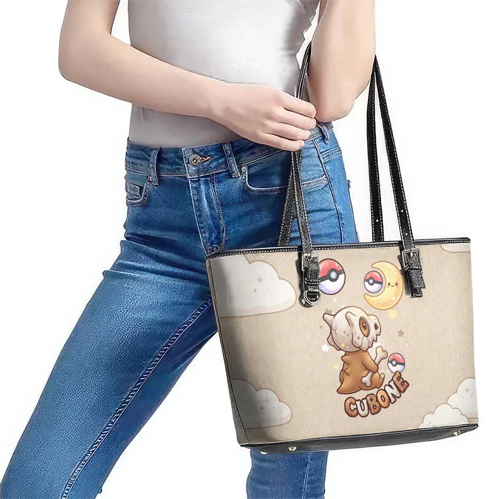 Cubone Leather Tote Bag Soft Pastel Dreamcore Aesthetic