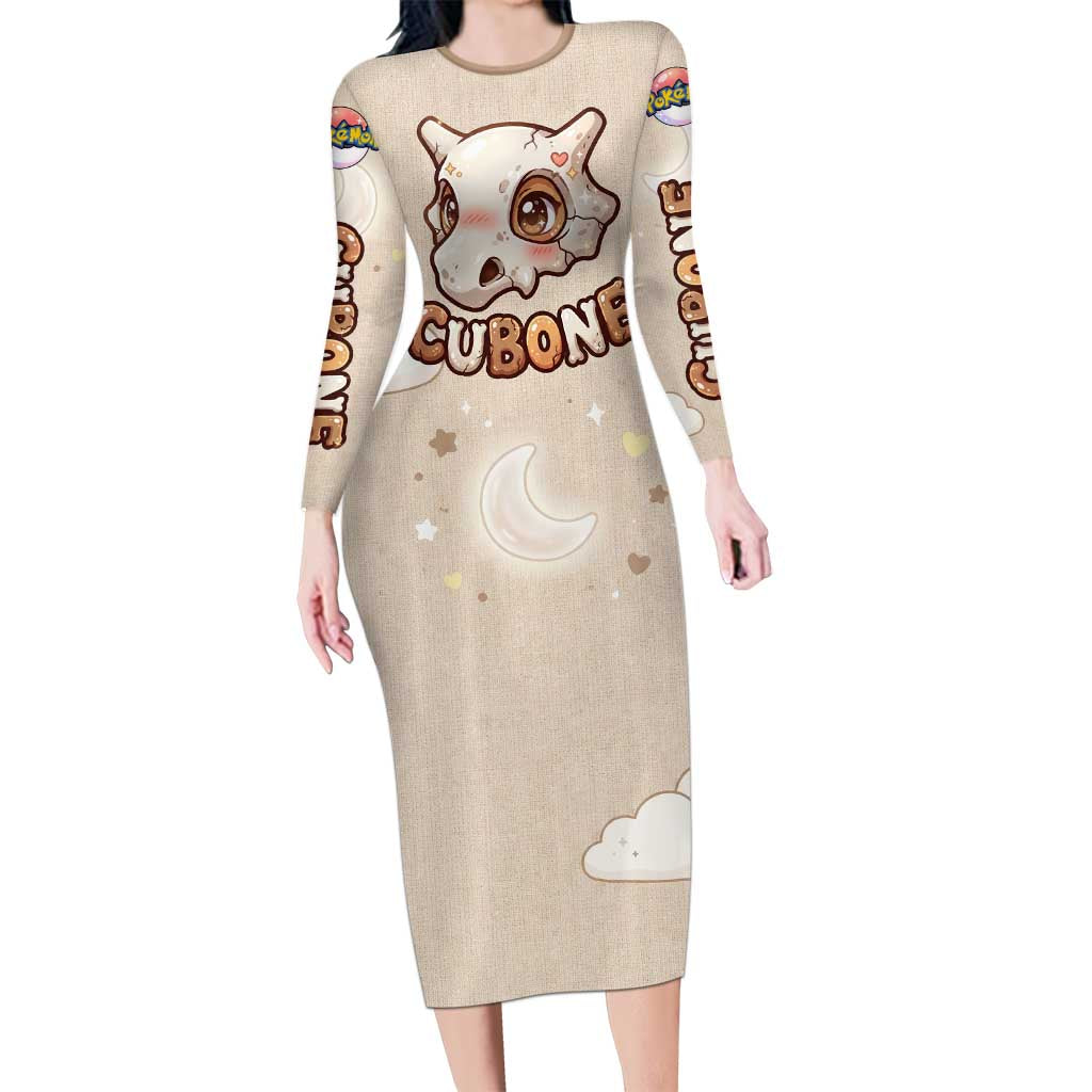 Cubone Long Sleeve Bodycon Dress Soft Pastel Dreamcore Aesthetic