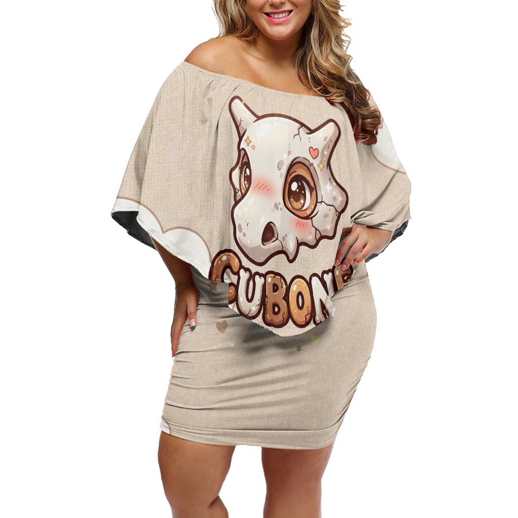Cubone Off Shoulder Short Dress Soft Pastel Dreamcore Aesthetic