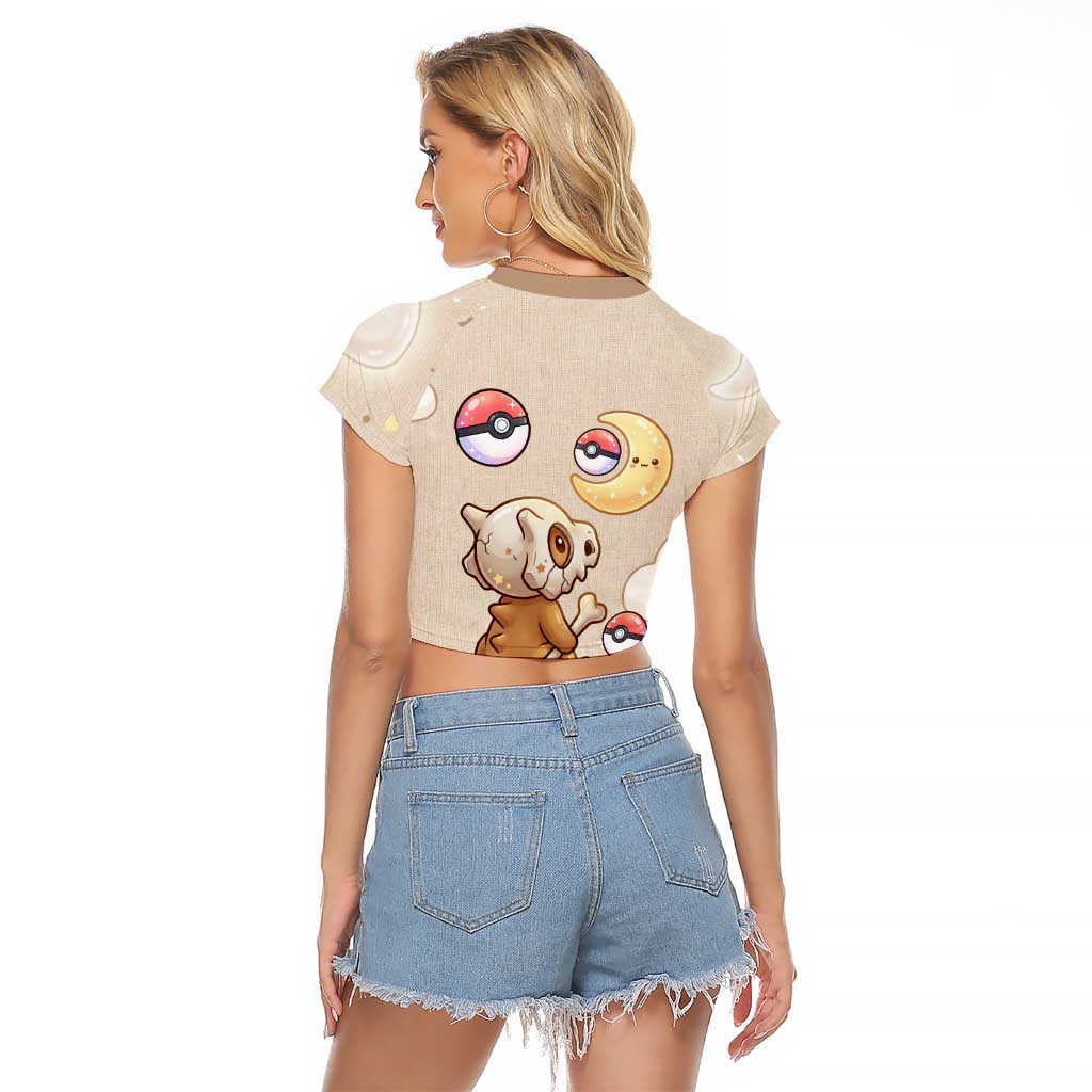 Cubone Raglan Cropped T Shirt Soft Pastel Dreamcore Aesthetic