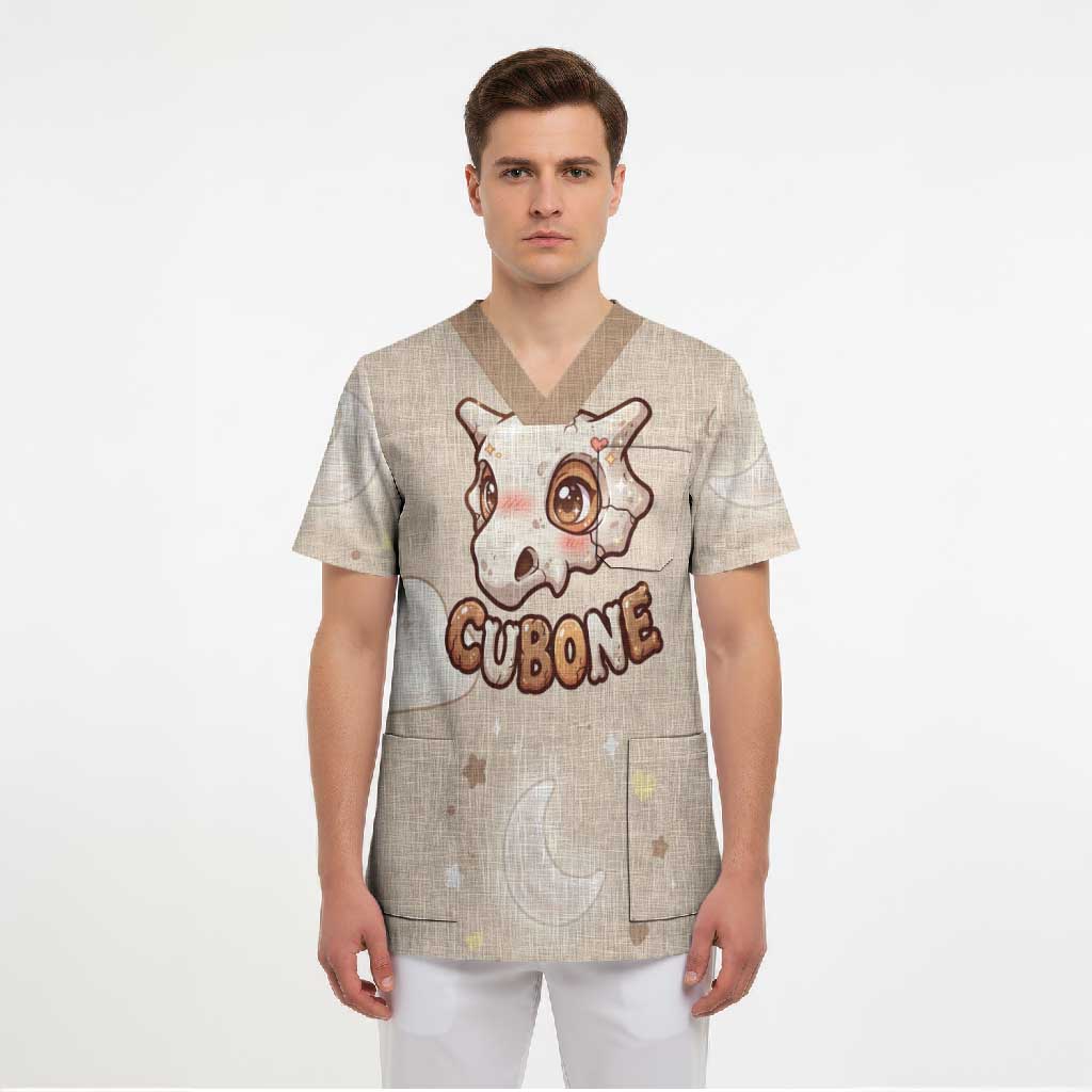 Cubone Scrub Top Soft Pastel Dreamcore Aesthetic