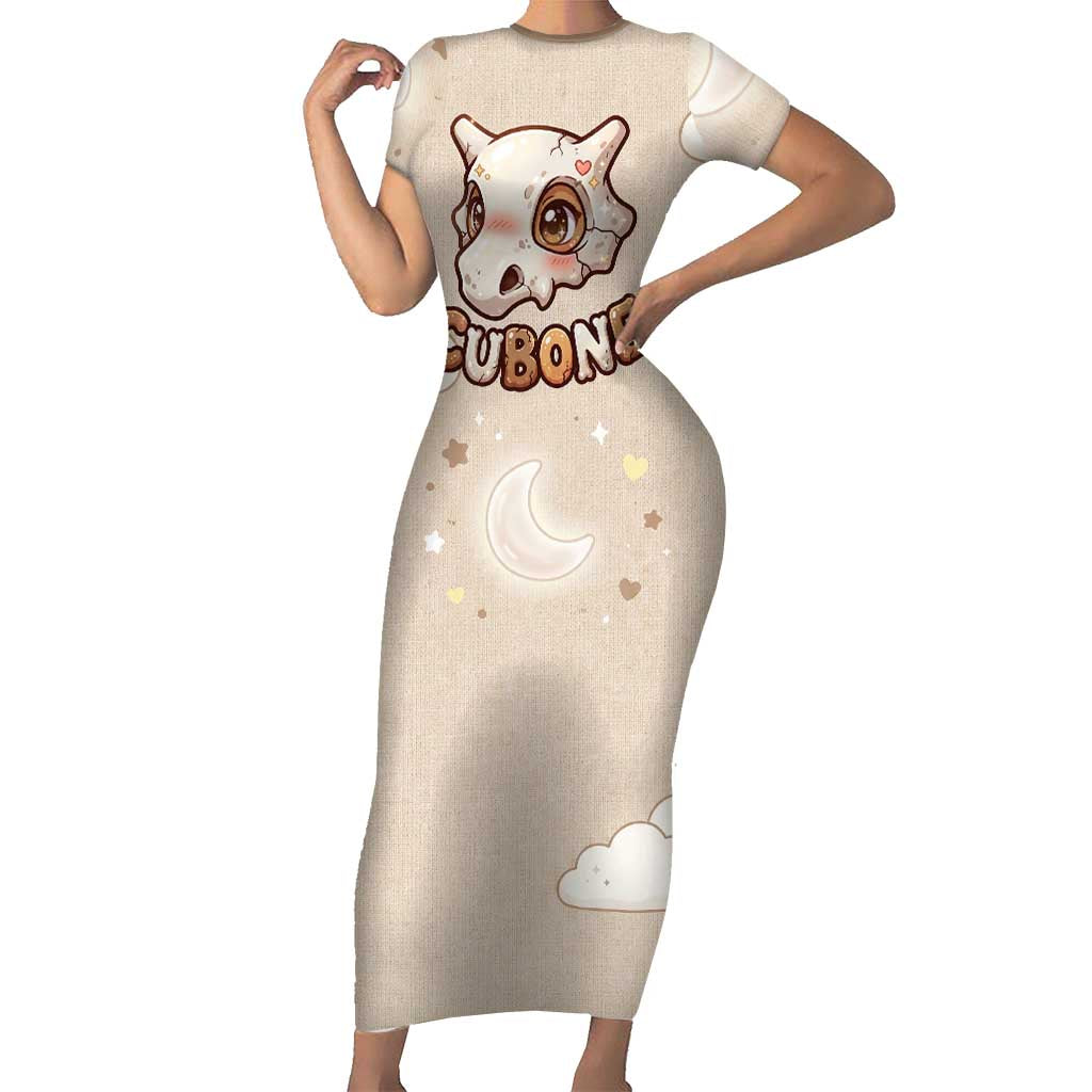 Cubone Short Sleeve Bodycon Dress Soft Pastel Dreamcore Aesthetic