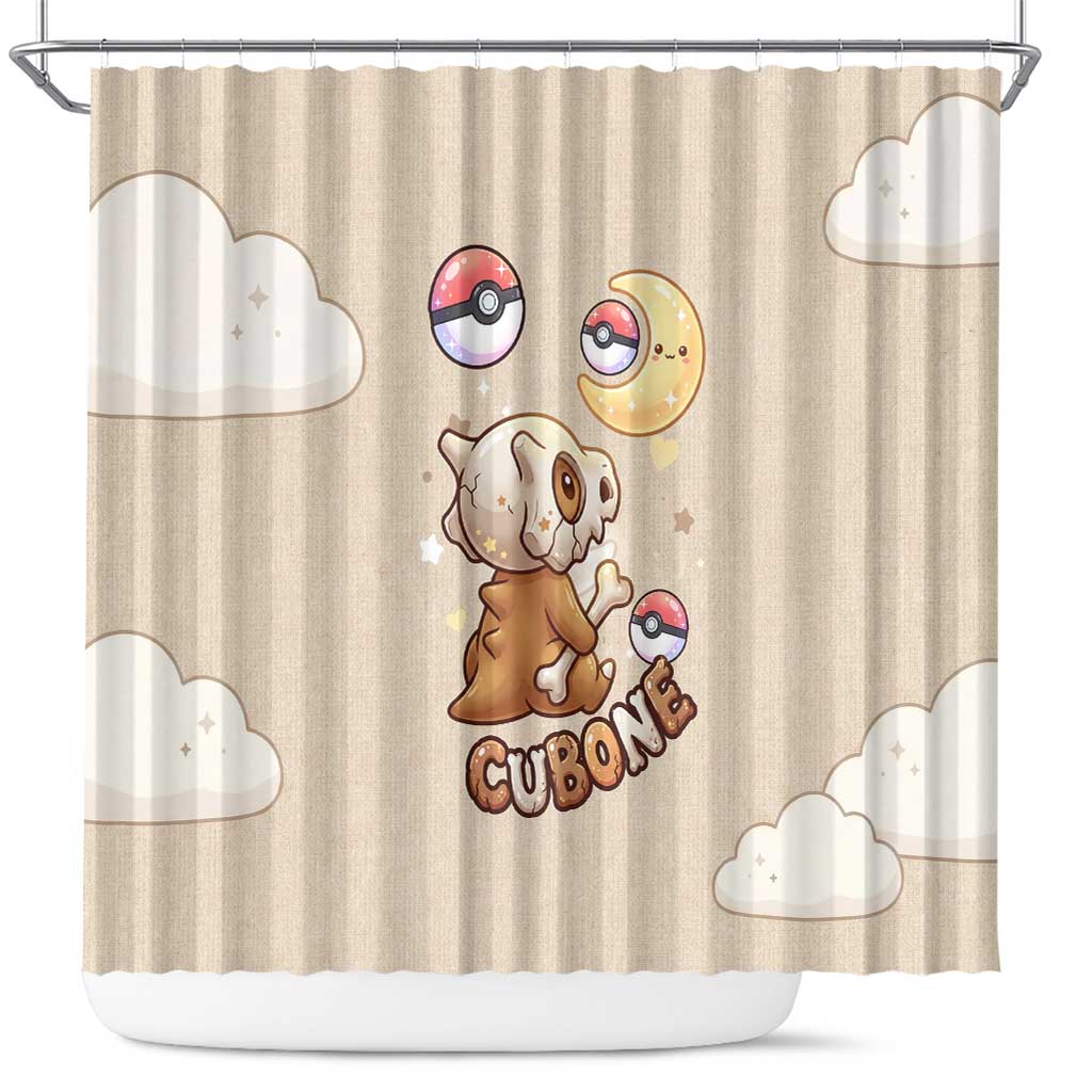Cubone Shower Curtain Soft Pastel Dreamcore Aesthetic
