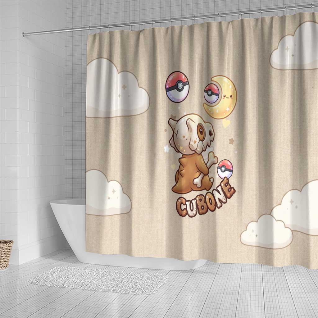 Cubone Shower Curtain Soft Pastel Dreamcore Aesthetic