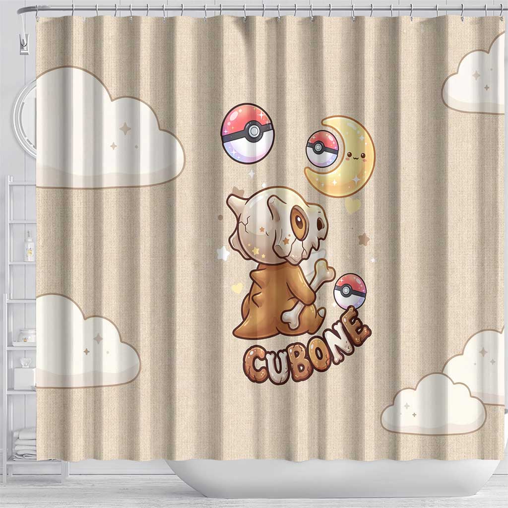 Cubone Shower Curtain Soft Pastel Dreamcore Aesthetic