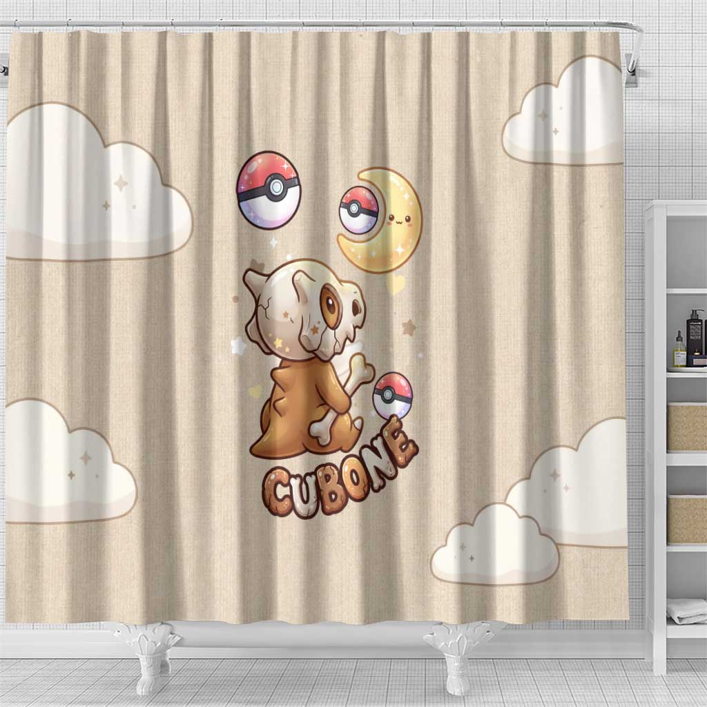 Cubone Shower Curtain Soft Pastel Dreamcore Aesthetic