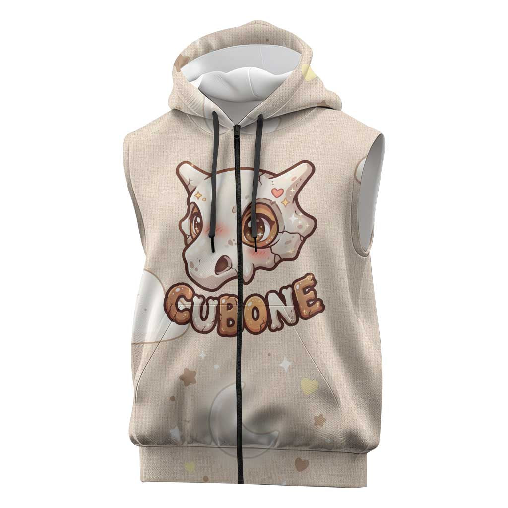 Cubone Sleeveless Zip Hoodie Soft Pastel Dreamcore Aesthetic