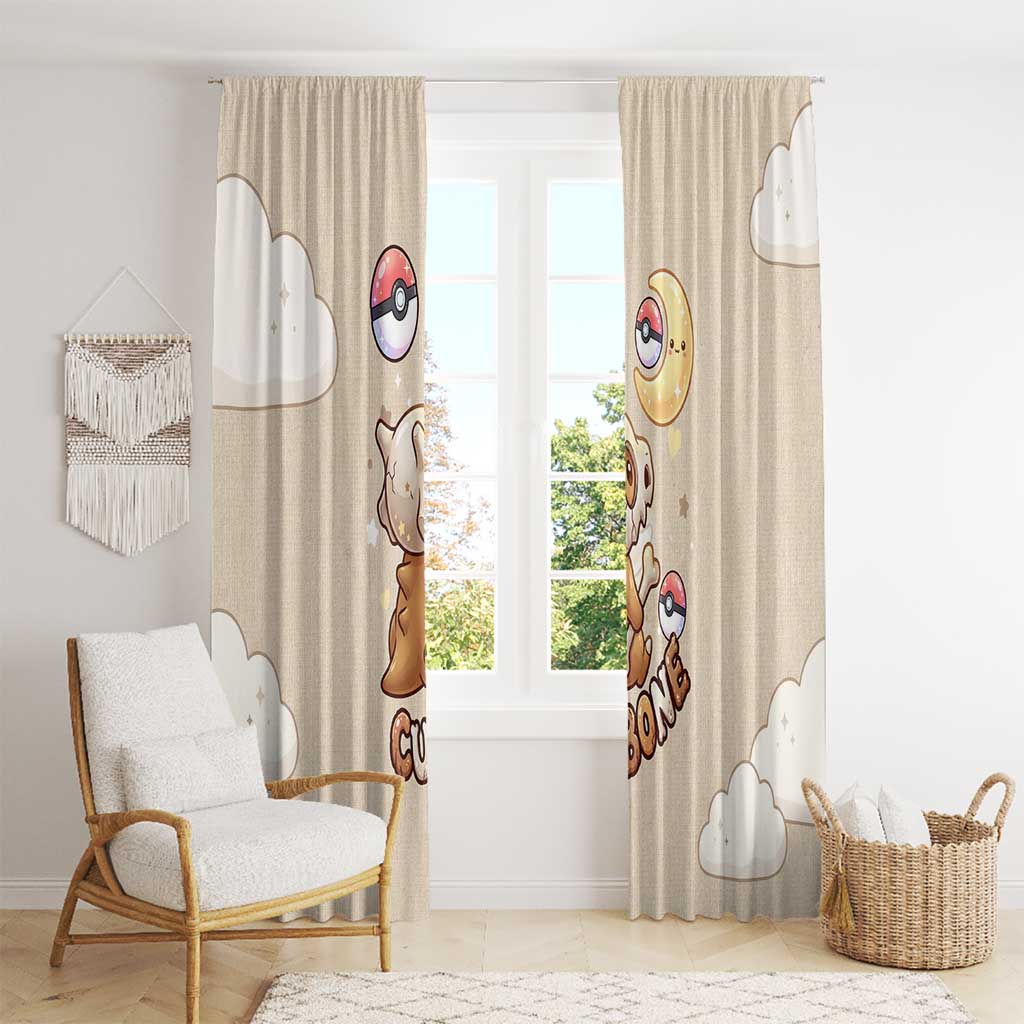 Cubone Window Curtain Soft Pastel Dreamcore Aesthetic