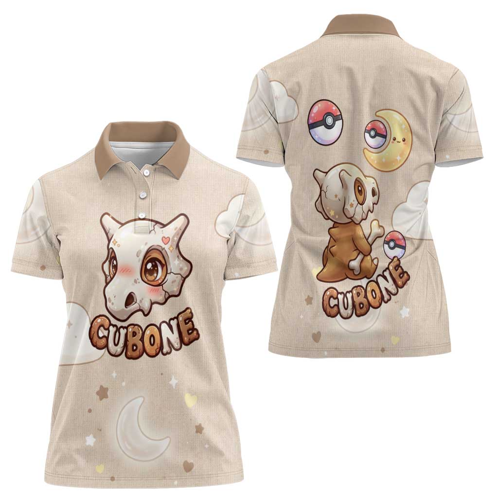 Cubone Women Polo Shirt Soft Pastel Dreamcore Aesthetic
