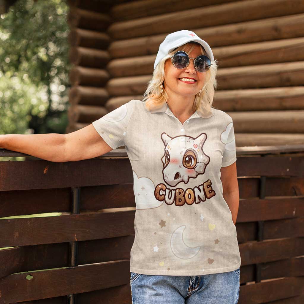 Cubone Women Polo Shirt Soft Pastel Dreamcore Aesthetic